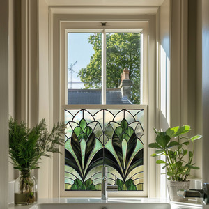 Alcamo Art Deco Stained Glass Privacy Window Film by Creative Printing Solutions