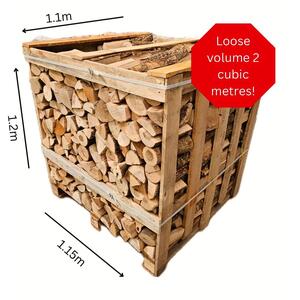 Kiln Dried Ash Hardwood Firewood Logs Crate - Brown by Warma