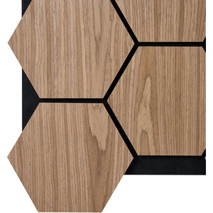 Fuse Acoustic Wooden Hexagon Wall Panel in Walnut Effect - Walnut by Fuse
