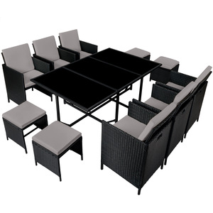 Malaga 641 Rattan Garden Furniture Set with Protective Cover by tectake