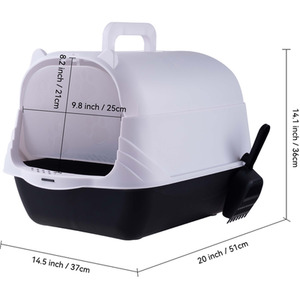 Enclosed Cat Litter Box with Disinfection Light by Livingandhome