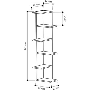 Saso Wall Mounted Corner Bookcase Display Unit - White/Mocha Grey by Decortie