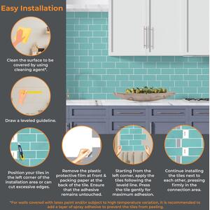 Glossy 3D Sticky Back Tile Stickers by Walplus