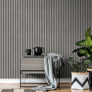 4x Wood Acoustic Slatted Wall Panels - Ash Grey by Aluxo