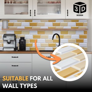 3D Wall Panels (96x48 cm) PVC Cladding Panel Subway Tile Pattern by NOVECRAFTO