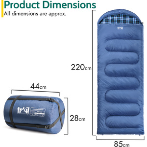 Premium Single Sleeping Bag - Blue by Trail