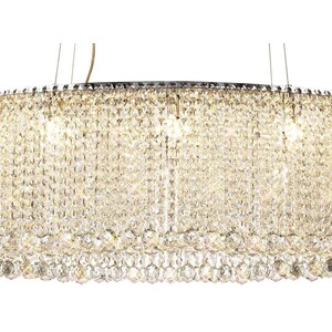 Empire IL31374 100x50cm Oval Ceiling Pendant Chandelier, G9, Chrome, Crystal - Polished Chrome