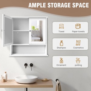 3 Shelves Toilet Wall Cabinet - White by Wyld and Coco