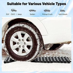 2 Pack Tyre Traction Mats - Black by Costway