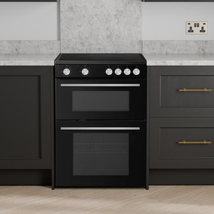 Willow Freestanding Electric Twin Cavity Cooker with Ceramic Hob - BLACK by Willow