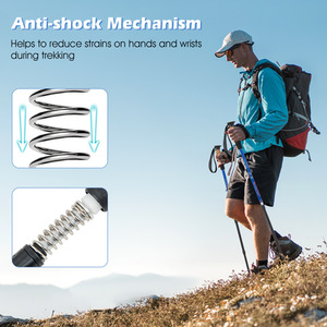 2 Pcs Collapsible Walking Stick - Blue by Costway