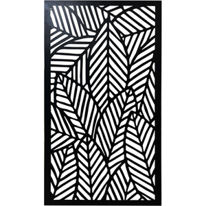 Indoor/Outdoor Graphic Metal Wall Screen - Black
