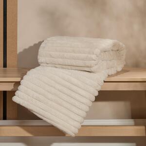 Faux Fur Thick Rib Throw by OHS