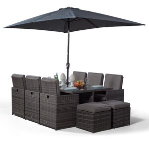 Giardino Rattan Cube Dining Set - Grey / 6 by Giardino