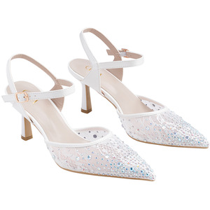 Slingback Stiletto Heels with Rhinestones by komore