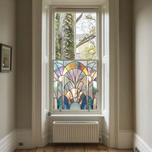 Naples Art Deco Stained Glass Privacy Window Film by Creative Printing Solutions