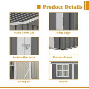 BIRCHTREE Garden Shed with Window - Grey / 10x8ft by BIRCHTREE