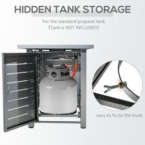 Outsunny Propane Gas Fire Pit Table - Black by Outsunny