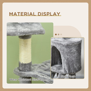 PawHut Cat Tree Activity Centre Condo - Grey by PawHut