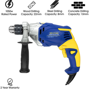 Powerful Hammer Drill Electric 1050W Variable Speed - Blue by Skotek