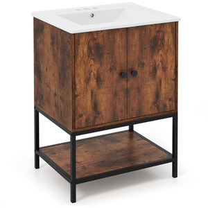 Bathroom Vanity Unit with Basin - Brown by GAINOOM