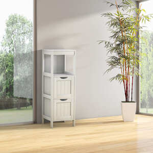 Bathroom Side Storage Cabinet - White by Costway