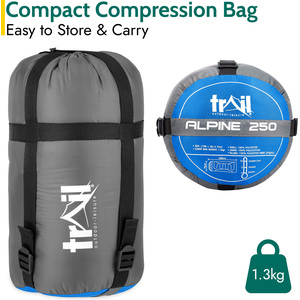 Alpine 250 GSM Sleeping Bag - Blue by Trail