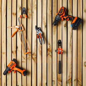 Wall Mounted Tool Hooks - Orange by VonHaus