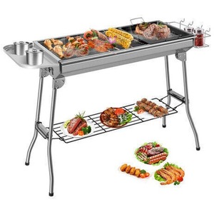 Foldable Garden Camping BBQ - Silver