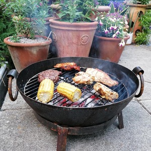 BBQ Fire Pit Kadai Steel Karai Bowl by Inspirational Gifting