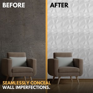 3D Wall Panels (50x50 cm) PVC Cladding Panel of Diamond Design by NOVECRAFTO