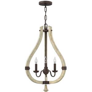 Middlefield Chandelier 3 Light Iron Rust Finish, E14 - Iron Rust