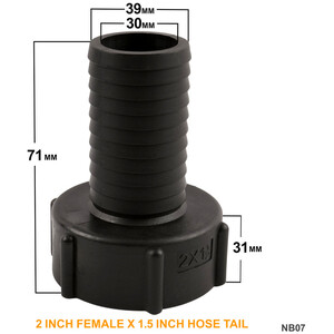 IBC S60x6 (2 inch) Female to (2 inch) Hose Tail by DNA PACKAGING LTD