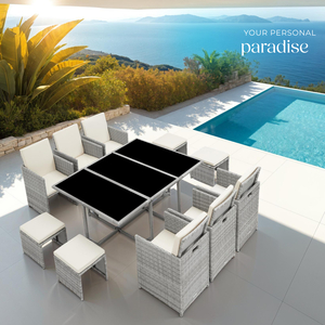 Malaga 641 Rattan Garden Furniture Set with Protective Cover by tectake