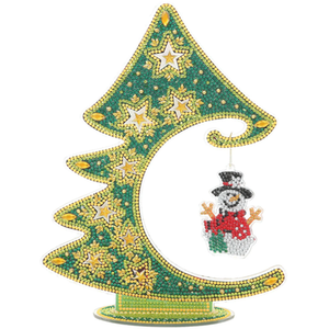 Christmas Tree Snowman Night Stand Diamond Art - Multi by Syntego