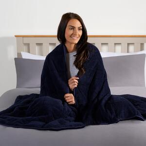 Teddy Fleece Weighted Blanket Throw - Navy Blue / 200cm by Brentfords