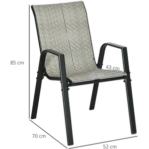 Outsunny Rattan Garden Chairs Set of 4, Stackable Outdoor Armchair by Outsunny