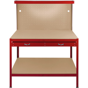 Workbench with Pegboard, Drawer and Light - Red by Monster Racking