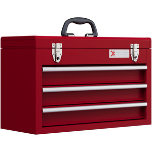 DURHAND Tool Chest Lockable Tool Box with Handle Latch - Red / 22cm / 32cm by DURHAND