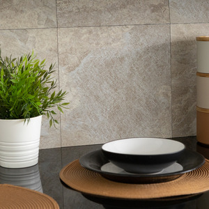 Light Slate Self Adhesive Wall Tiles - Beige by d-c-fix
