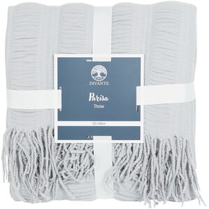 Parisa Seersucker Throw - Silver