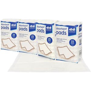 Disposable Puppy Training Pads - 60cm x 60cm - Pack of 25 - White / 100 by Harbour Housewares