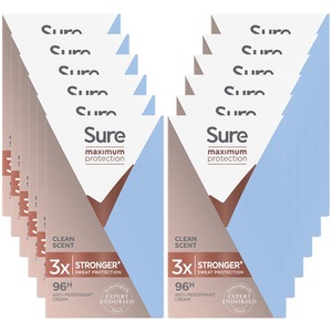 Sure Women Maximum 96-H Protection Deodorant Cream Clean Scent - 45ml - Buy 12 / 40cm / 12 by SURE