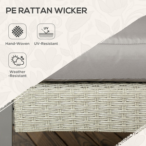 Outsunny Outdoor Patio Sofa Set with Table Cushions Stool - Light Grey by Outsunny