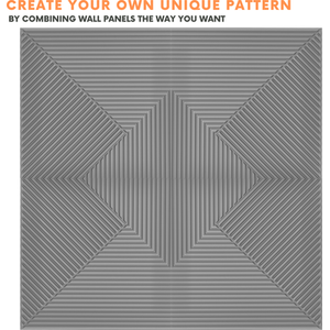 3D Wall Panels (50x50 cm) PVC Cladding Panel in Chevron Line Design by NOVECRAFTO