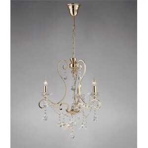 Vela Ceiling Pendant Chandelier 3 Light French Gold, Crystal - French Gold