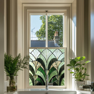 Aldein Art Deco Stained Glass Privacy Window Film by Creative Printing Solutions