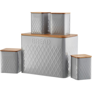 5 Piece Kitchen Set with Bamboo Lids - White by Cooks Professional