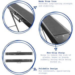 Folding Iron Saw Horses - BlackBlack - Pack of 2 - Black by Harbour Housewares