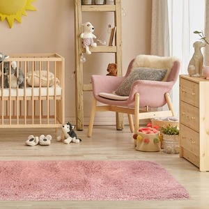 Pink Washable And Non Slip 4cm Shaggy Rug - Rena by The Rug Wholesaler